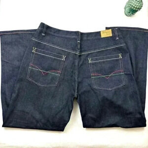 Vintage Russo “90’s” Dark Wash Starch Sharp Colorful Slim Straight Jean Size 40